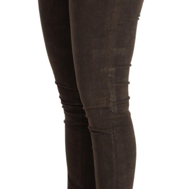 Acht Brown Cotton Slim Fit Denim Low Waist Jeans