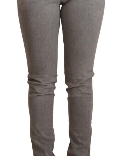 Acht Gray Cotton Low Waist Skinny Push Up Denim Jeans