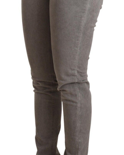 Acht Gray Cotton Low Waist Skinny Push Up Denim Jeans