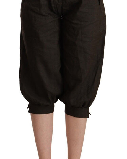 GF Ferre Brown Viscose Cropped Harem Pants