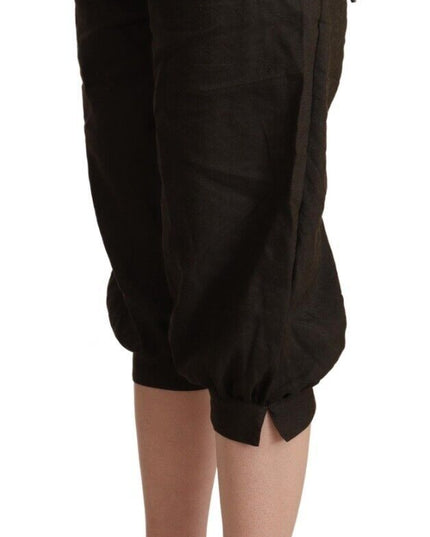 GF Ferre Brown Viscose Cropped Harem Pants