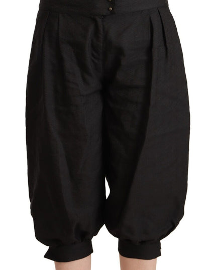 GF Ferre Black Viscose Cropped Harem Pants