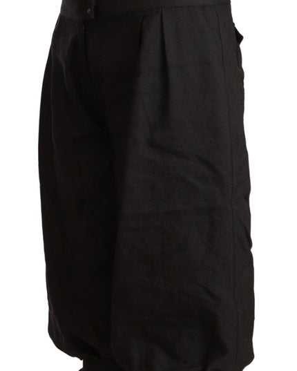 GF Ferre Black Viscose Cropped Harem Pants