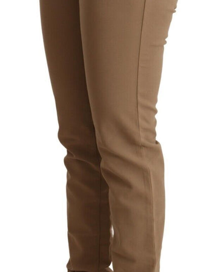 Jacob Cohen Brown Cotton Stretch Mid Waist Skinny Pants