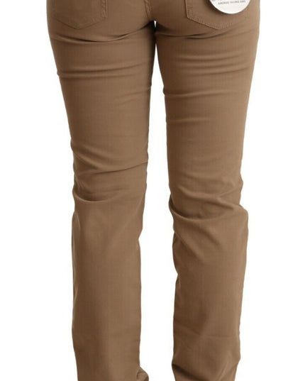 Jacob Cohen Brown Cotton Stretch Mid Waist Skinny Pants