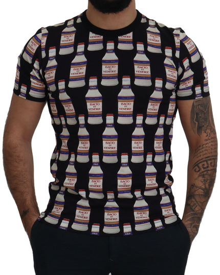 Dolce & Gabbana Black Bacio Di Venere Cotton Crew T-shirt