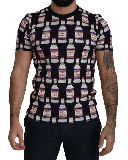 Dolce & Gabbana Black Bacio Di Venere Cotton Crew T-shirt