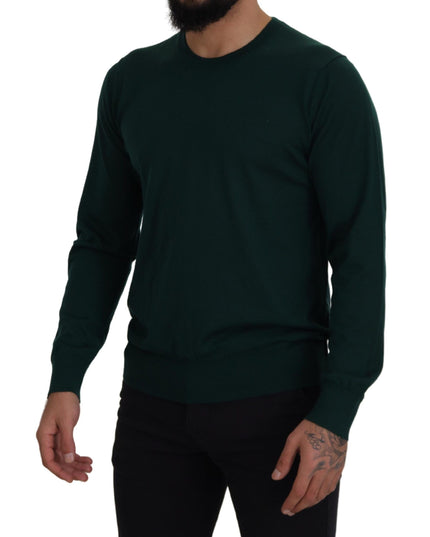 Dolce & Gabbana Green Cashmere Crewneck Pullover Sweater