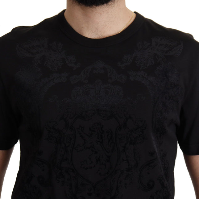 Dolce & Gabbana Black DG Baroque Cotton Crewneck T-shirt