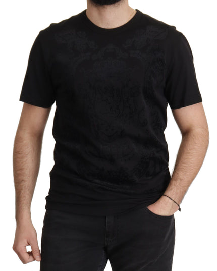 Dolce & Gabbana Black DG Baroque Cotton Crewneck T-shirt