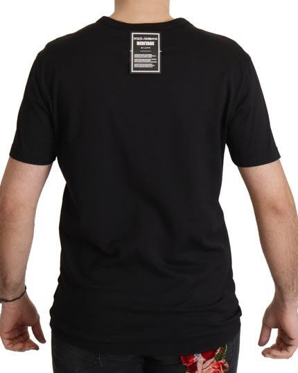 Dolce & Gabbana Black DG Baroque Cotton Crewneck T-shirt