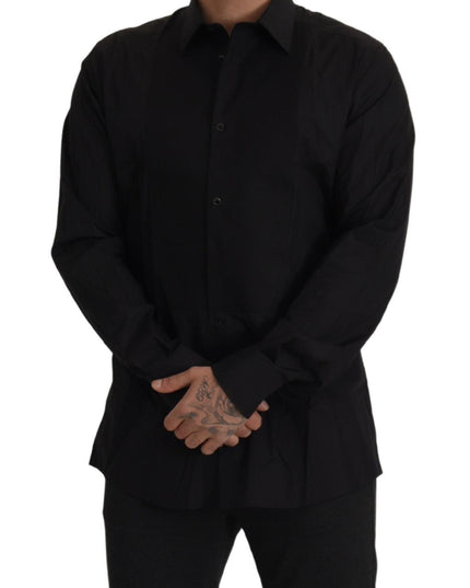 Dolce & Gabbana Black GOLD Slim Fit Tuxedo Dress Shirt