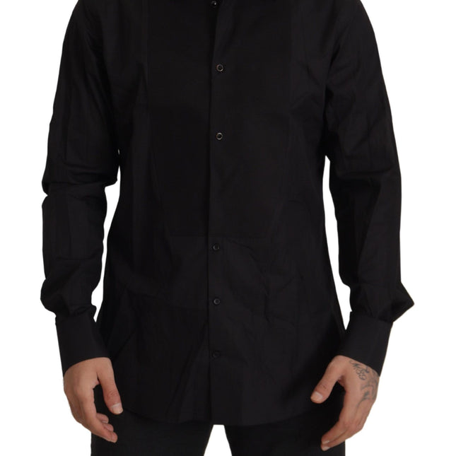 Dolce & Gabbana Black GOLD Slim Fit Tuxedo Dress Shirt