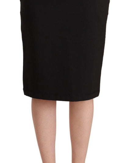 GF Ferre Black Straight Pencil Cut Knee Length Skirt