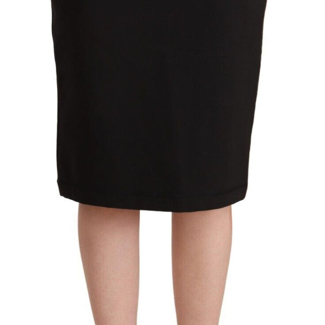 GF Ferre Black Straight Pencil Cut Knee Length Skirt