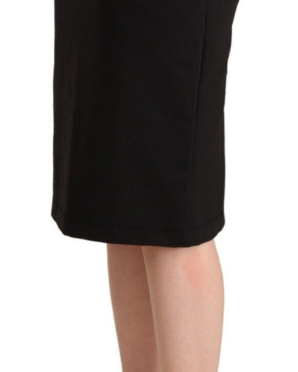 GF Ferre Black Straight Pencil Cut Knee Length Skirt