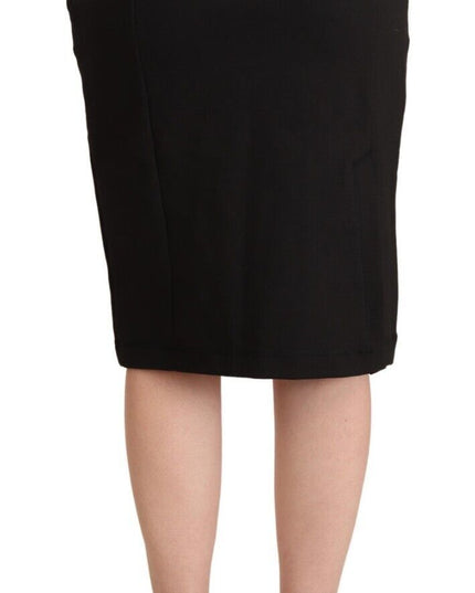 GF Ferre Black Straight Pencil Cut Knee Length Skirt