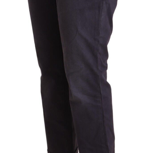 Jucca Black Low Waist Folded Hem Flared Cropped Pants