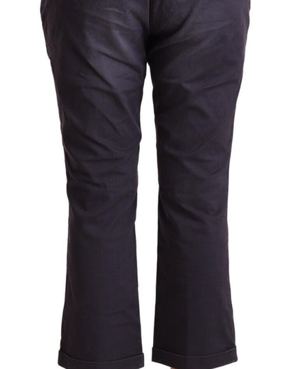 Jucca Black Low Waist Folded Hem Flared Cropped Pants