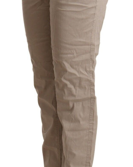 Acht Beige Tencel Mid Waist Tapered Casual Pants
