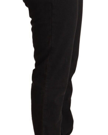 Just Cavalli Black Mid Waist Denim Cotton Skinny Jeans