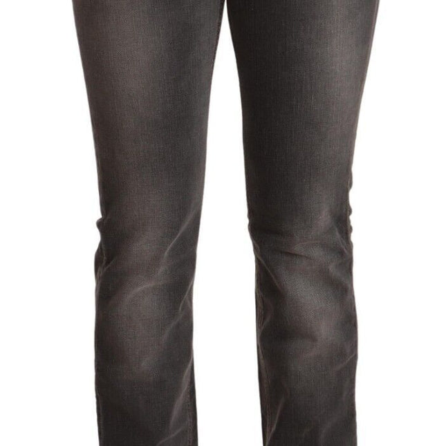 Costume National Gray Washed Low Waist Straight Denim Jeans