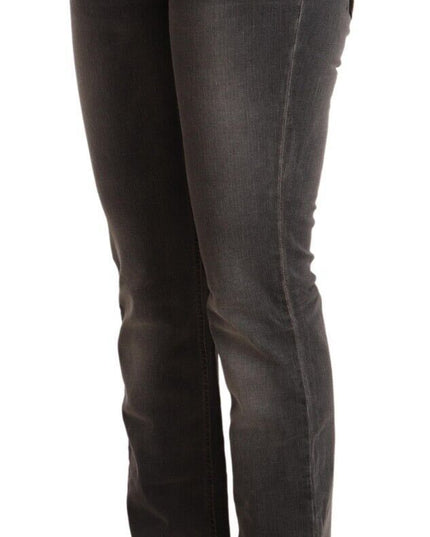 Costume National Gray Washed Low Waist Straight Denim Jeans