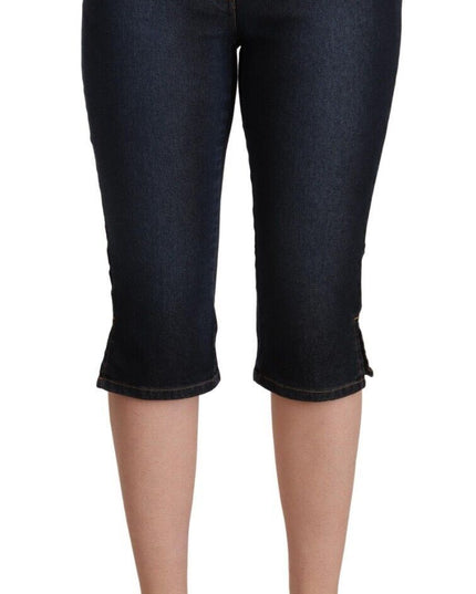 GF Ferre Blue Cotton Stretch Low Waist Slim Capri Denim Jeans