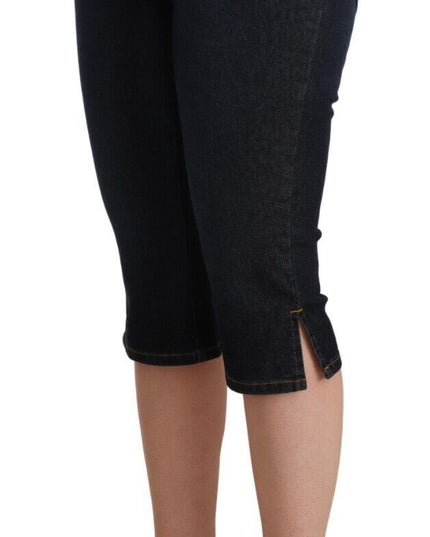 GF Ferre Blue Cotton Stretch Low Waist Slim Capri Denim Jeans