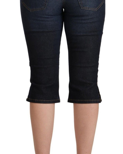GF Ferre Blue Cotton Stretch Low Waist Slim Capri Denim Jeans
