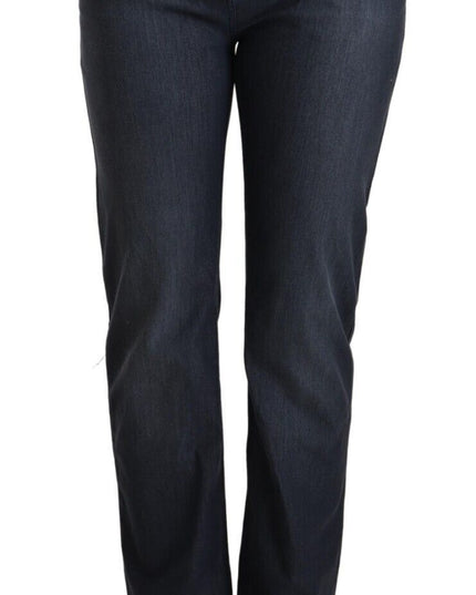 MARGHI LO' Dark Blue Cotton Straight Denim Jeans