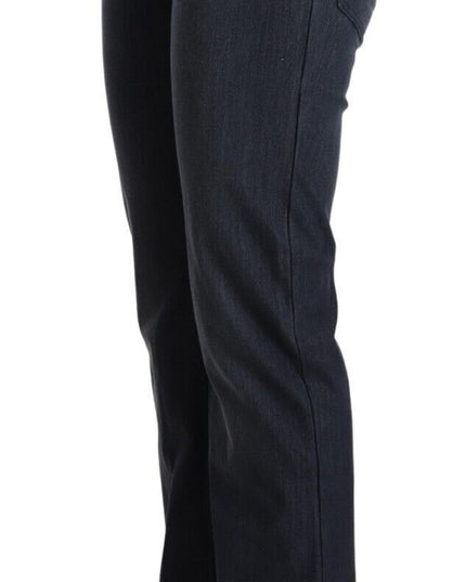 MARGHI LO' Dark Blue Cotton Straight Denim Jeans