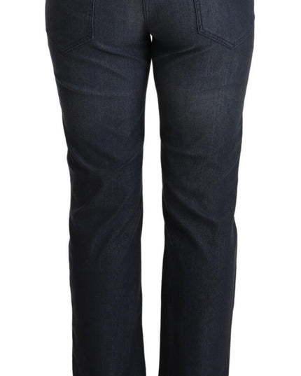 MARGHI LO' Dark Blue Cotton Straight Denim Jeans