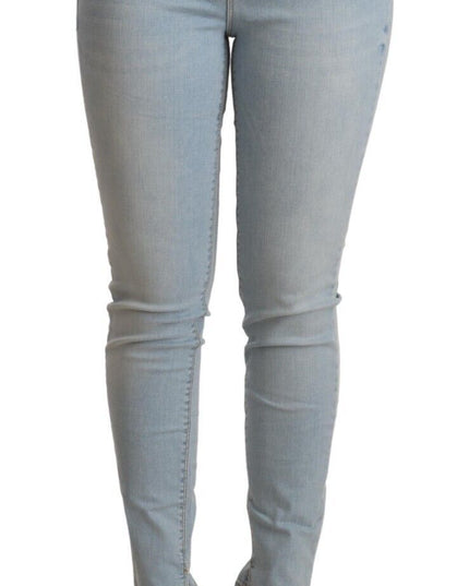 Liu Jo Light Blue Cotton Mid Waist Slim Fit Denim Jeans