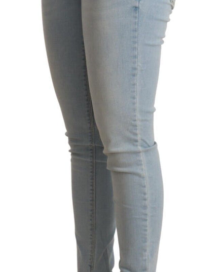 Liu Jo Light Blue Cotton Mid Waist Slim Fit Denim Jeans
