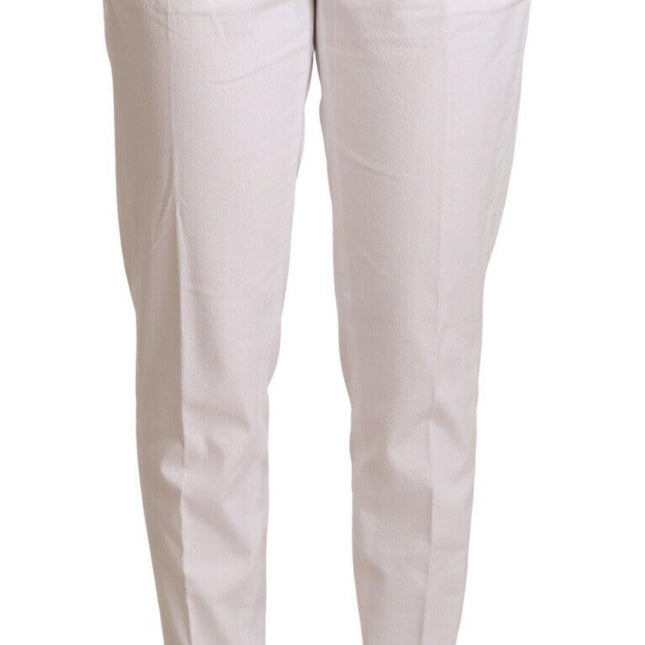 Jacob Cohen White Mid Waist Tapered Birgitte Pants