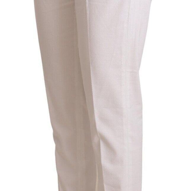 Jacob Cohen White Mid Waist Tapered Birgitte Pants