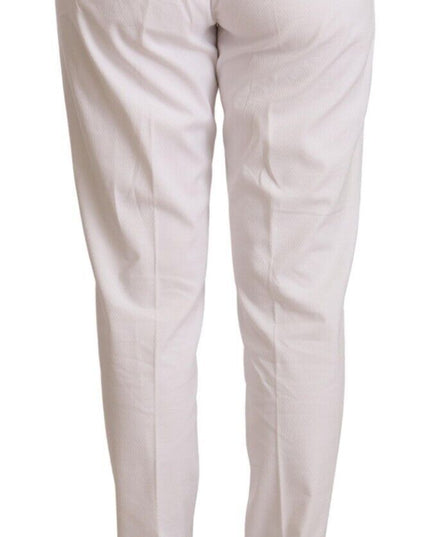 Jacob Cohen White Mid Waist Tapered Birgitte Pants
