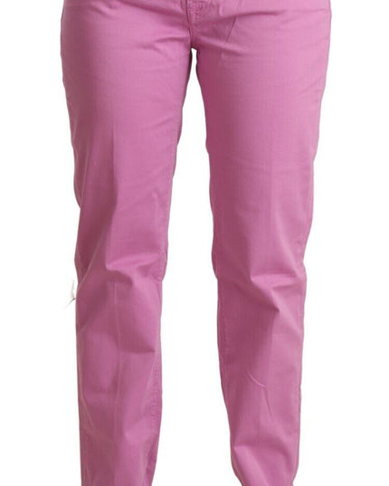 Jacob Cohen Pink Cotton Low Waist Denim Tapered Jeans