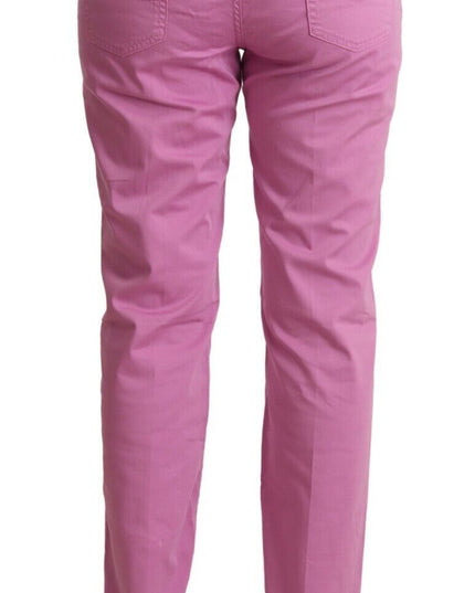 Jacob Cohen Pink Cotton Low Waist Denim Tapered Jeans