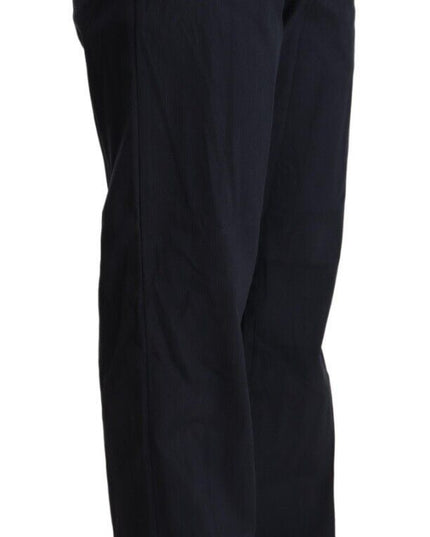 Exte Black High Waist Tapered Cotton Pants