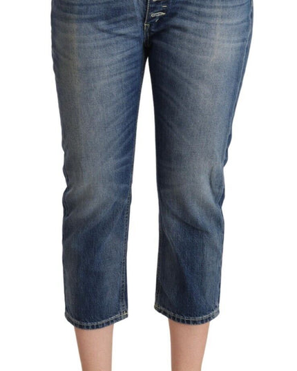 Dondup Blue Washed Mid Waist Capri Denim Jeans