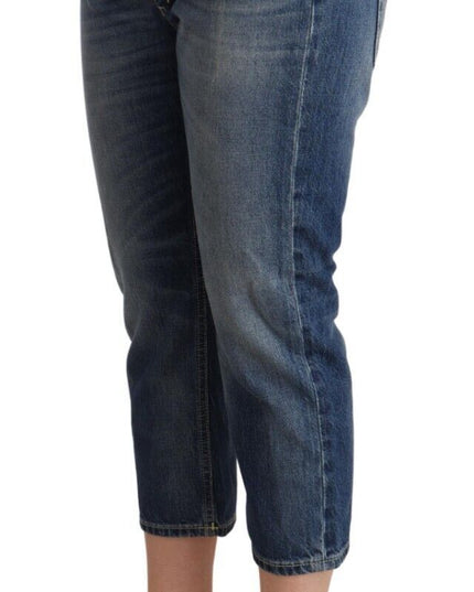 Dondup Blue Washed Mid Waist Capri Denim Jeans
