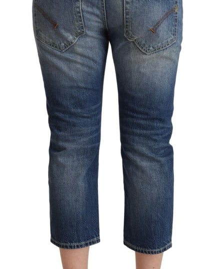Dondup Blue Washed Mid Waist Capri Denim Jeans