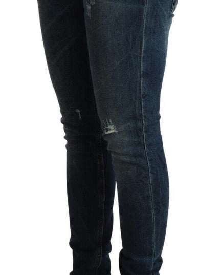 Acht Blue Washed Low Waist Slim Fit Denim Jeans