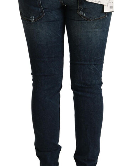 Acht Blue Washed Low Waist Slim Fit Denim Jeans