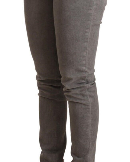 Acht Gray Cotton Low Waist Skinny Push Up Denim Jeans