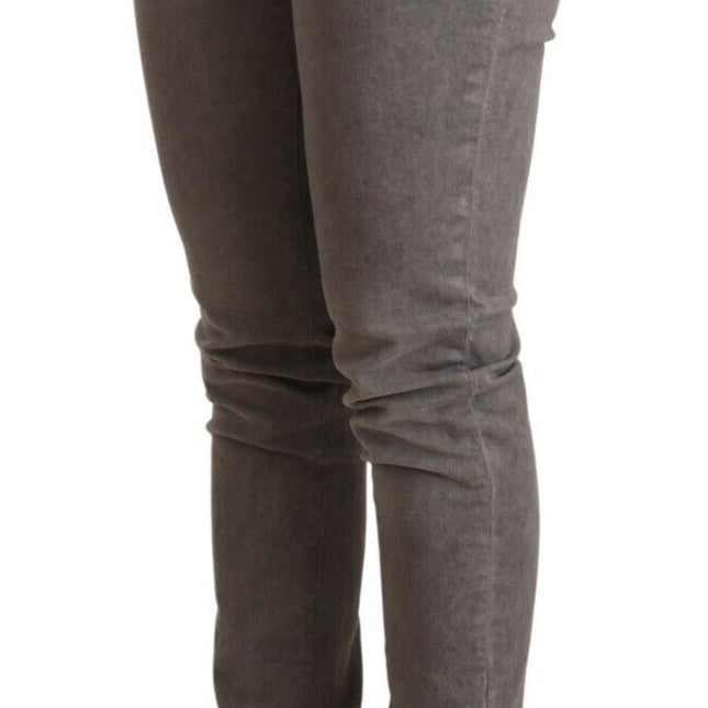 Acht Gray Cotton Low Waist Skinny Push Up Denim Jeans