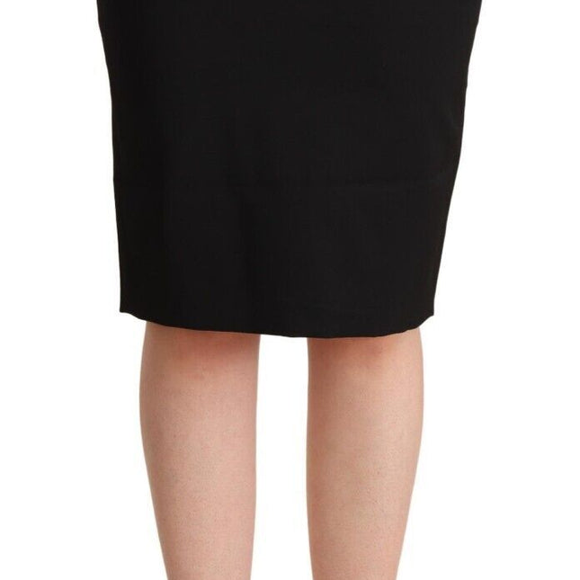GF Ferre Black Pencil Knee Length Straight Skirt