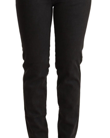 Ermanno Scervino Black Low Waist Skinny Denim Cotton Jeans